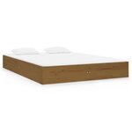vidaXL Cadre de lit Marron miel Bois massif 120x190 cm Petit Double