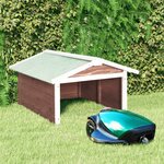 vidaXL Garage de tondeuse à gazon 72x87x50 cm Moka et blanc Sapin
