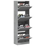 vidaXL Armoire à chaussures 4 tiroirs rabattables sonoma gris
