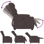 vidaXL Fauteuil inclinable Marron foncé Tissu