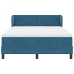 Lit à ressort vidaXL avec matelas bleu foncé 140x190 cm en velours