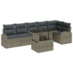 vidaXL Ensemble de canapé de jardin 7 pc 6-Nombre de places Gris