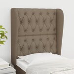 vidaXL Tête de lit avec oreilles Taupe 83x23x118/128 cm Tissu