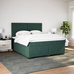 vidaXL Sommier à lattes de lit et matelas Vert foncé 180x200cm Velours