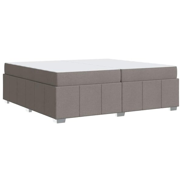 vidaXL Cadre de lit avec matelas Taupe 200 x 200 cm tissu