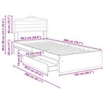 vidaXL Lit de Rangement Gris Sonoma 100 x 200 cm Bois d'ingénierie