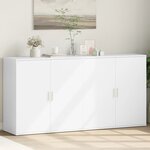 vidaXL Buffets 2 Pièces blanc 79x38x80 cm bois d’ingénierie