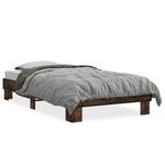 vidaXL Cadre de lit sans matelas chêne fumé 90x190 cm
