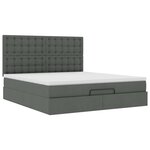 VidaXL Cadre de lit ottoman avec matelas gris foncé 160x200cm tissu