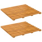 vidaXL Tapis de bain Uni Marron 100 x 53 cm bois