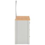vidaXL Coiffeuse avec miroir et tabouret Gris 104x45x131 cm