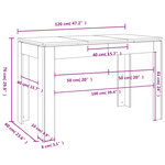 vidaXL Table à dîner chêne fumé 120x60x76 cm bois d'ingénierie
