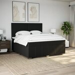 vidaXL Sommier à lattes de lit avec matelas Noir 180x200 cm Tissu