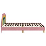 vidaXL Cadre de lit pour enfants avec tête de lit Rose 90 x 190 cm