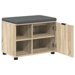 vidaXL Banc d'entrée avec coussin Uni Chêne Sonoma 60 x 38 x 46 cm