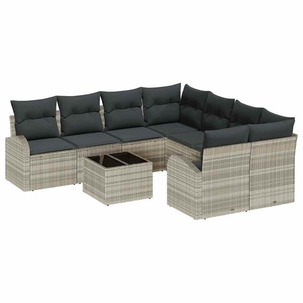 vidaXL Ensemble de canapé de jardin 9 Pièces 55 x 55 x 37 cm polyrotin