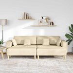 vidaXL Sofa en tissu avec coussin Crème 208 cm tissu