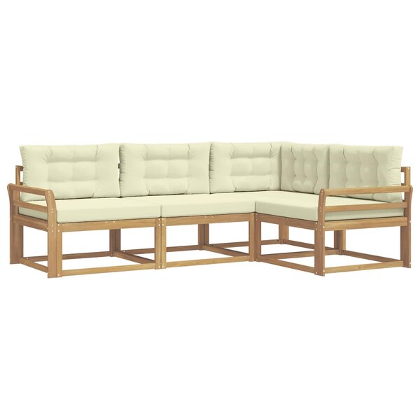 vidaXL Ensemble de canapés d'extérieur 3 pc Blanc et crème Polyester