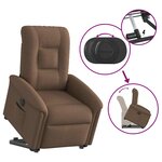 vidaXL Fauteuil inclinable électrique marron tissu