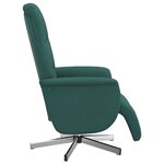 vidaXL Fauteuil inclinable avec repose-pieds vert foncé tissu