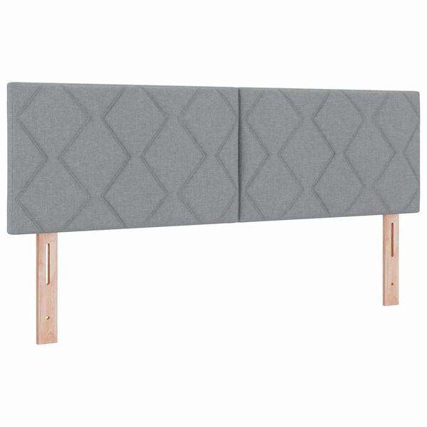 vidaXL Lit à Ressorts avec matelas Gris clair 140 x 190 cm tissu