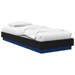 vidaXL Cadre de lit avec LED Chêne noir 80 x 200 cm Bois d'ingénierie