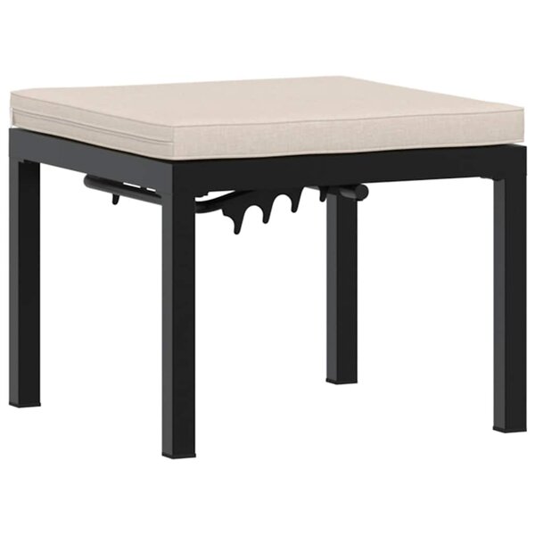 vidaXL Tabouret de jardin avec coussin noir acier enduit de poudre