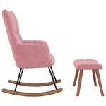 vidaXL Chaise à bascule avec repose-pied Rose Velours
