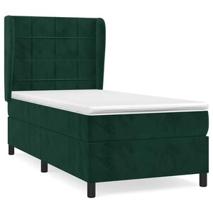 vidaXL Sommier à lattes de lit et matelas Vert foncé 80x200 cm Velours