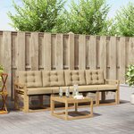 vidaXL Ensemble de canapés d'extérieur 5 pc Blanc et Beige