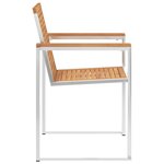 vidaXL Chaises de jardin lot de 4 avec coussins Bois de teck massif