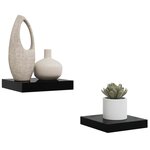vidaXL Étagère murale flottante 2 Pièces Noir brillant 23x23 5x3 8 cm MDF