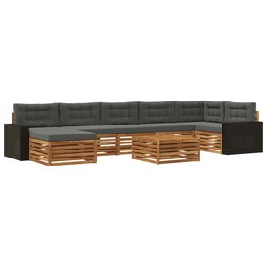 vidaXL Ensemble de canapés d'extérieur 8 pc Naturel et Anthracite
