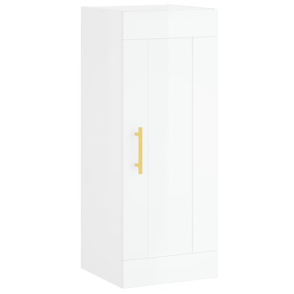vidaXL Armoire murale blanc brillant 34 5x34x90 cm bois d'ingénierie