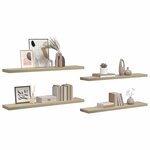 vidaXL Étagères murales flottantes 4 Pièces chêne 120x23 5x3 8 cm MDF