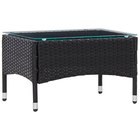 vidaXL Table basse Noir 60x40x36 cm Résine tressée