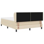 vidaXL Lit boxspring avec matelas Crème 160 x 200 cm tissu