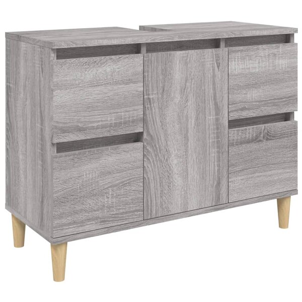 vidaXL Meuble d'évier sonoma gris 80x33x60 cm bois d'ingénierie