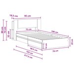 vidaXL Cadre de lit avec rangement Blanc 75 x 190 cm Bois d'ingénierie