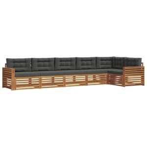 vidaXL Ensemble de canapés d'extérieur 6 pc Naturel et Anthracite