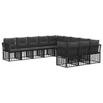 vidaXL Ensemble de canapés d'extérieur Noir et Gris foncé Polyester