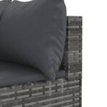 vidaXL Salon de jardin 9 Pièces avec coussins Gris Résine tressée