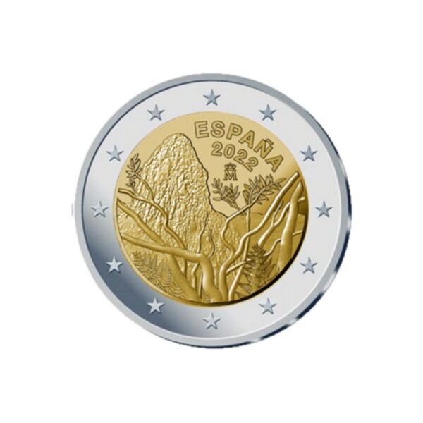 2 euros commémorative Espagne 2022 - Parc national Garajonay.