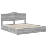 vidaXL Lit de Rangement Gris Sonoma 180 x 200 cm Bois d'ingénierie