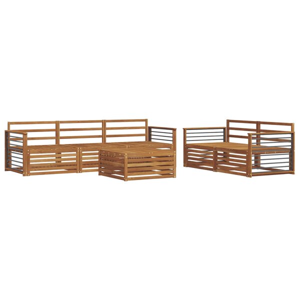 vidaXL Ensemble de canapés d'extérieur 6 Pièces Naturel