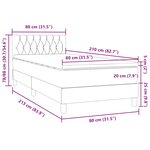 vidaXL Sommier à lattes de lit et matelas et LED gris foncé 80x210 cm velours