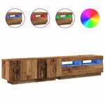 vidaXL Meuble TV avec lumières LED vieux bois bois d'ingénierie
