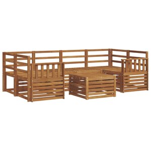 vidaXL Ensemble de canapés d'extérieur 7 Pièces Naturel