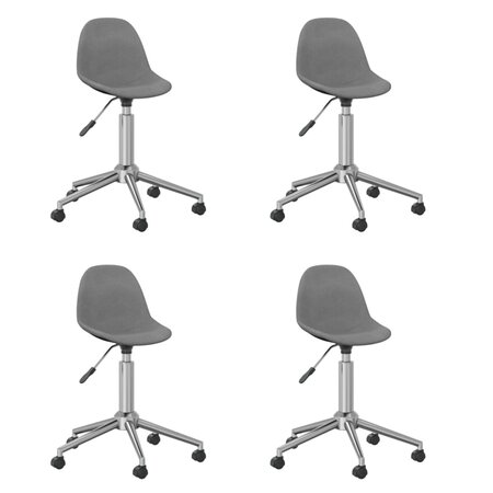 vidaXL Chaises pivotantes à manger lot de 4 Gris clair Tissu