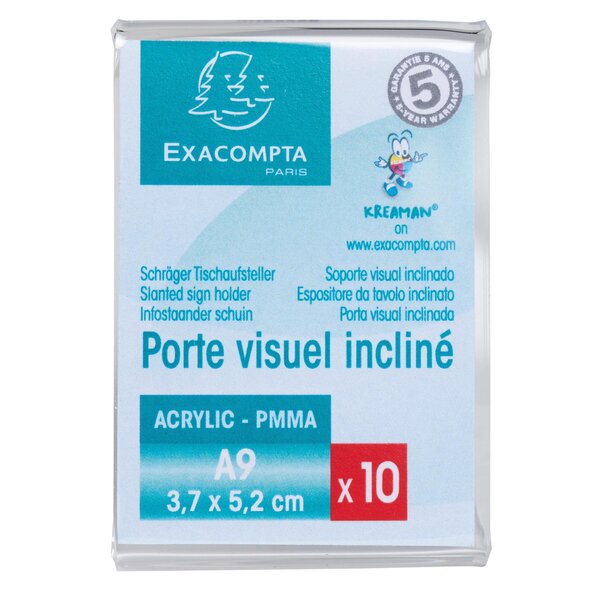 Lot De 10 Porte-étiquettes A9 Vertical - Cristal - Exacompta